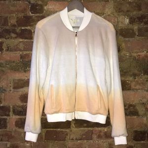 *Anthropologie* Faux fur ombré zip up jacket